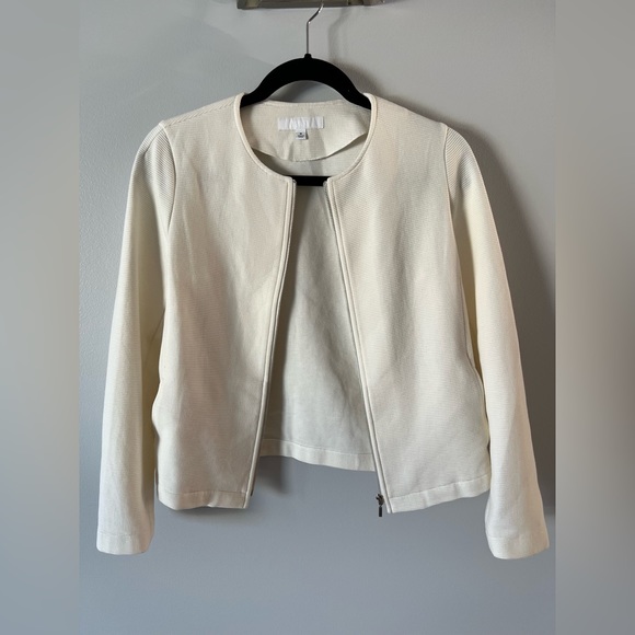 Uniqlo Ribbed Zip up Cardigan in White Size Medium - Picture 3 of 3